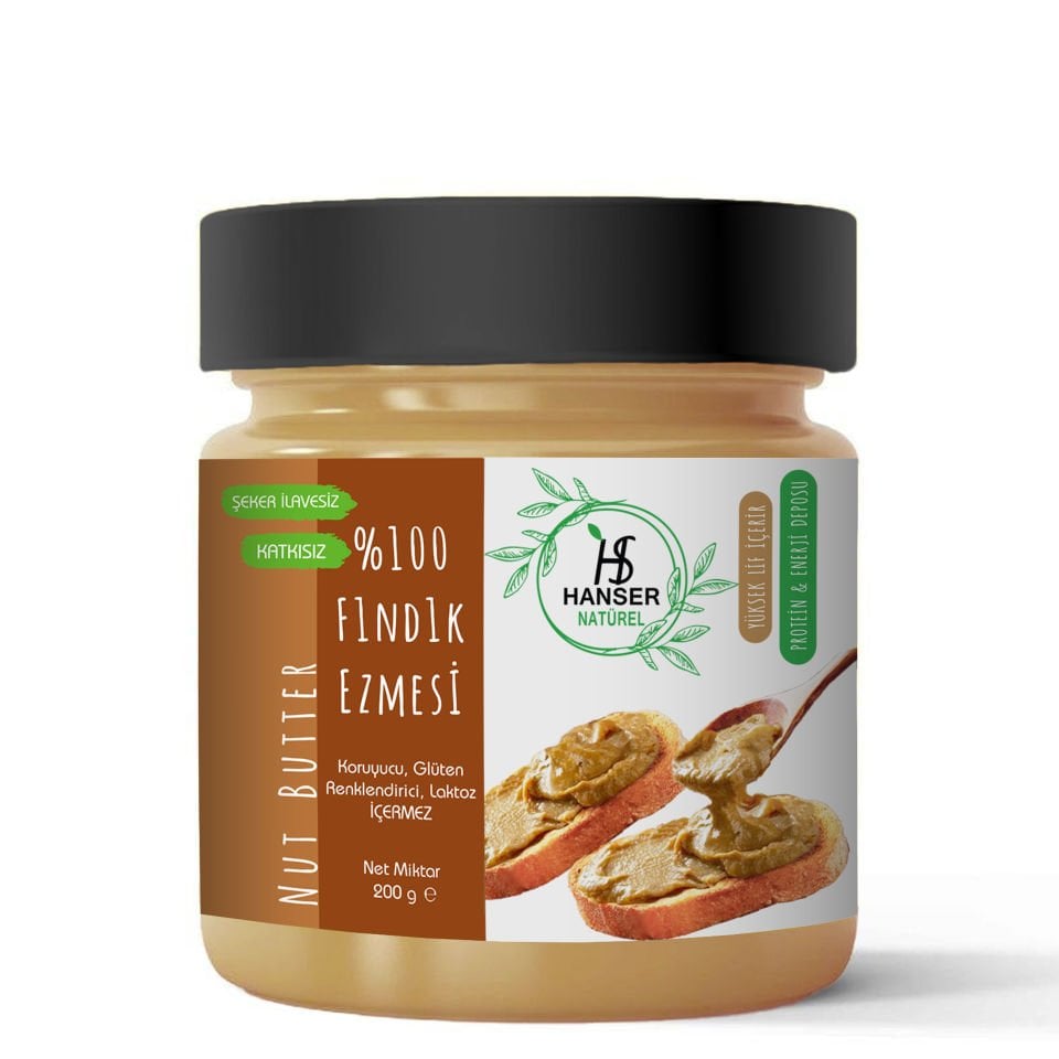 Hanser Natural 100% Hazelnut Paste 200Gr