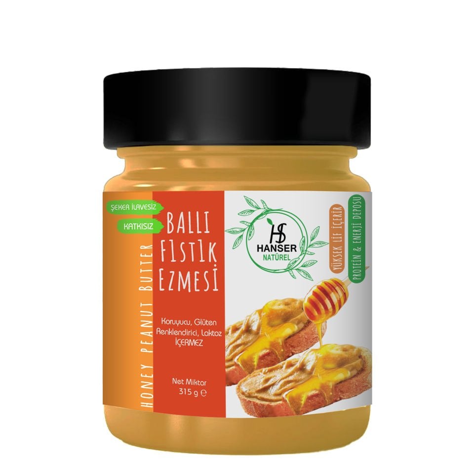 Hanser Natürel Ham Ballı Fıstık Ezmesi 315g