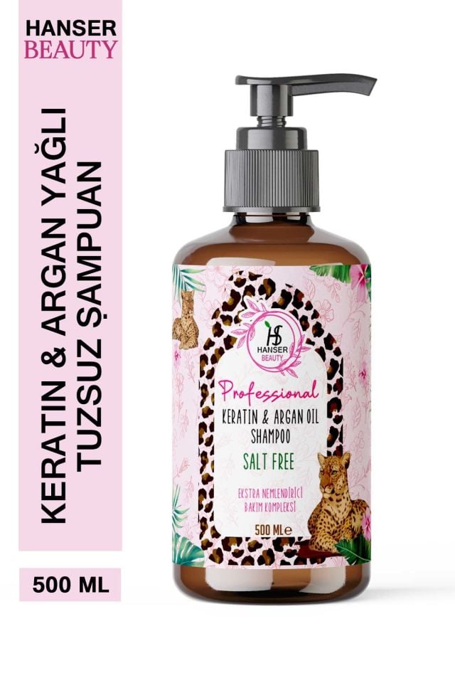 Hanser Beauty Keratin&Argan Oil Salt-Free Shampoo 500 ML