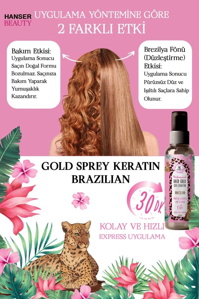 Hanser Beauty Hair Gold Sprey Keratin 150 ML