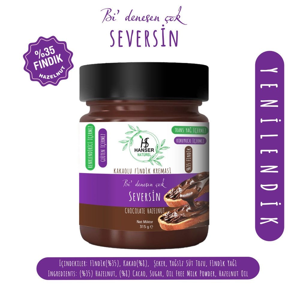 Seversin Kakaolu Fındık Kreması 315g x2