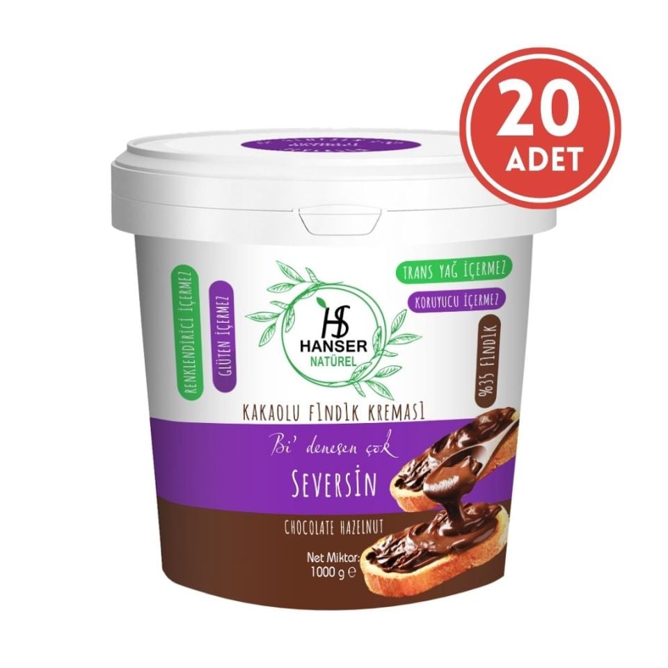 SEVERSiN Chocolate & Hazelnut Paste 1 Kg x20 PIECES