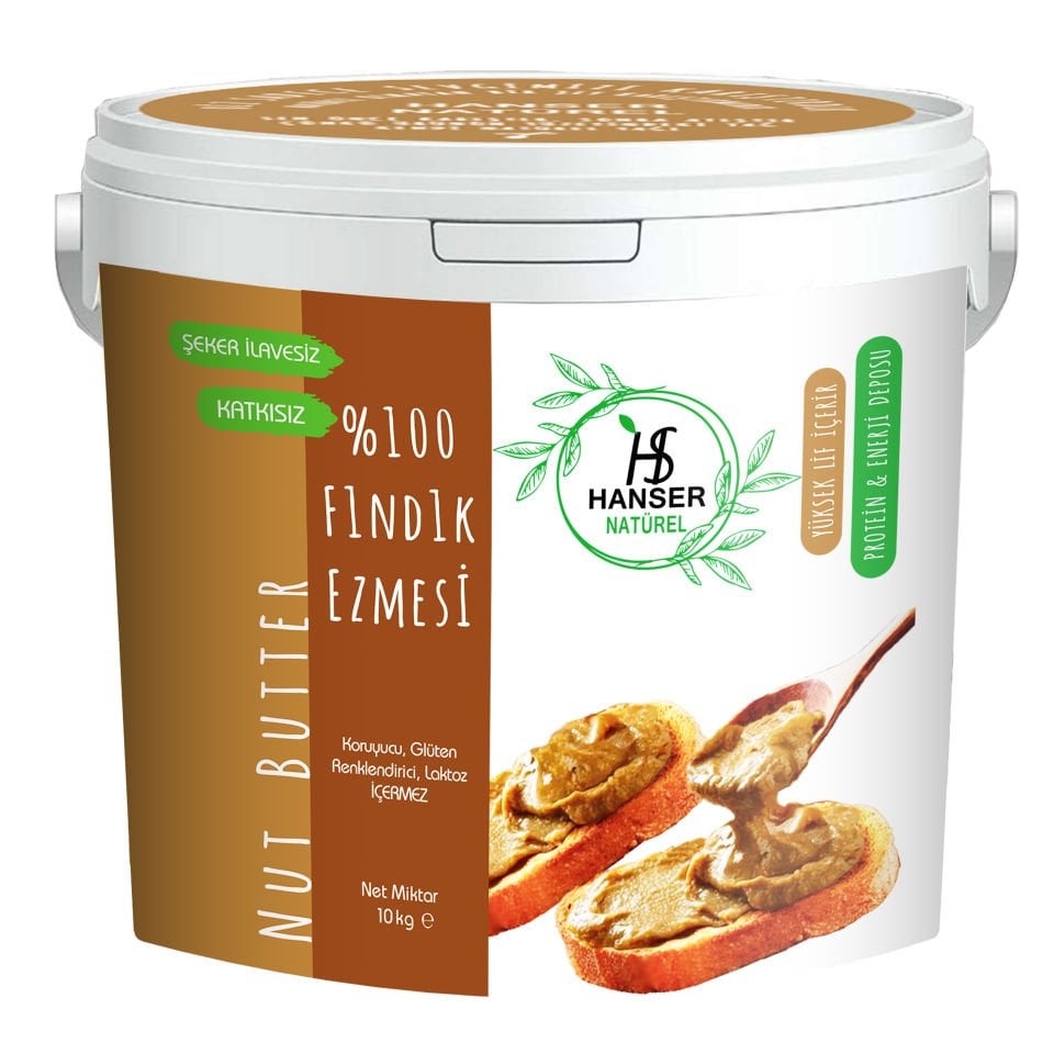 Hanser Naturel %100 Fındık Ezmesi 10 Kg Kova