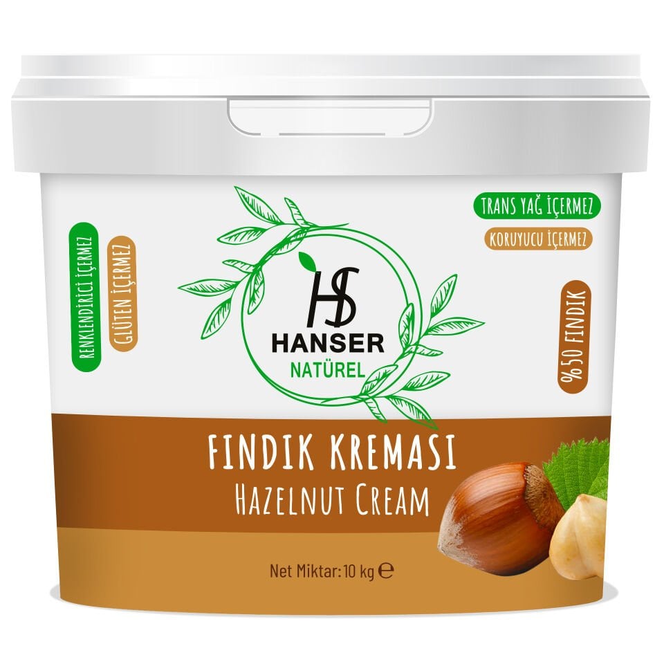 Hanser Natürel Fındık Kreması 10 Kg Kova